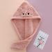 Hair Towel Wrap - Cute Cat Coral Fleece Drying Hat for Women & Girls - Pink Bath Hair Hat - Buy Online on GoSupps.com