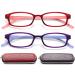 Women Magnifying Glasses 2-Pack Reading Glasses Blue Light Blocking Readers Flexible TR90 Red & Purple Red & Purple 1.5 x