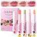 4 Pack Fruity Color Changing Lipsticks - Moisturizing and Long Lasting with Vitamin E, Hydration, Lightweight Texture, Tinted Lip Balm with Gift Box for Girls Women (B)