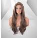 Vebonny 22-Inch Dark Brown & Blonde Highlights Lace Front Wig - Synthetic Straight Wig #097 - Buy Online on GoSupps.com