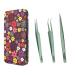 Metaleks 3Pcs Eyelash Extension Tweezers Made In Surgical Stainless Steel With Magnetic Kit. (Light Green Powder Coated 4) Light Green Powder Coated 1
