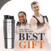 Rocky & Chao Stainless Steel Protein Shaker 700+200ml | Double Wall with Powder Compartment & Ball | Durable Fitness Shaker with Snap Lid - Buy Online on GoSupps.com