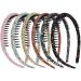 YISSION 6 Pieces Comb Headbands for Women  No Slip Thin Headband Fashion Floral Headbands Plastic Headbands Hairband with Teeth  Hair Accessories for Women Girls