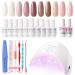 Gellen Gel Nail Polish Starter Kit With UV/LED Light,10 Colors 24W Nail Dryer&Base Top Coat, All-In-One Manicure Gift Set, Salon/Home DIY Nail Art Tools, Gentle Nude Nail Polish Colors Gentle Nudes