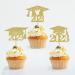 24Pcs 2023 Graduation Cupcake Toppers Gold Glitter 2023 Grad Cap Cupcake Picks Cake Decorations Graduation Theme Party Supplies Gold 2 - Buy Online on GoSupps.com