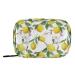 Naanle Watercolor Floral Lemon Pill Box 7 Day Pill Case Travel Pill Organizer Bag with Zipper Portable Weekly Case Compact Size for Vitamin Supplement Holder
