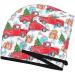Hair Towel Wrap - Quick Drying Towel Turban with Button | Watercolor Red Truck & Fir Tree Design - Buy Online on GoSupps.com