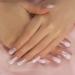 Medium Long Square Pink White Gradient Press on Nails | Full Cover Fake Nails for DIY Manicure | Christmas Nail Art Tips - Buy Online on GoSupps.com