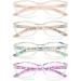Vevesmundo Womens Cat Eye Reading Glasses Set - 4 Anti Blue Light Glasses 2.0 Diopter Spring Hinge Visual Aid - Buy Online on GoSupps.com