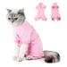 Lollanda Katzenbody after op castration cat cats suitical for recovery suit cat relaxation suit for cats operation surgical recovery suit for cats abdominal wounds (pink l)