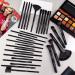 Complete 32pcs Black Makeup Brush Set with Synthetic Soft Bristles and Storage Case - Wooden Handle, for Foundation, Kabuki, Blush, Blending - 5-Black - Buy Online on GoSupps.com