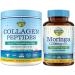 Terranics Collagen Peptides & Moringa Capsules Bundle - Hydrolyzed Collagen Powder from Grass-Fed Bovine + 11300mg Pure Moringa Oleifera Powder - Types I & III Collagen - 16oz & 240 Capsules