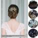 FERCAISH Wedding Hair Comb Flower Crystal Bridal Hair Accessories Pearl Leaf Headpiece for Wedding Bride Bridesmaid (Green) Mint Green - Buy Online on GoSupps.com