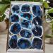 Natural Crystal Rough Natural Agate Geode Blue Aura Coated Druzy Agate Geode