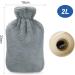 Homealexa 2L Hot Water Bottle with Soft Cover - Grey | Comfortable & Durable | Heat Retention | Perfect Winter Gift | Safe for Kids & Adults - Buy Online on GoSupps.com