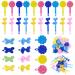 72 Pieces Self Hinge Plastic Hair Barrettes for Girls Multi-coloured Flower and Bowknot Hair Clips 80s 90s Bow Flower Hair Tie Hair Accessories Set (Random Color)