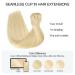 Doores Real Hair Extensions Clip In - Bleach Blonde 45cm 18 Inch 7 Pieces 110g - Seamless PU Clip In Extensions - Buy Online on GoSupps.com