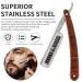 Gold Monkey-777 Straight Razor for Men - Stainless Steel Manual Shaving Razor with Natural Wood Handle | Vintage Barber Shaving Experience - Buy Online on GoSupps.com
