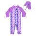 weVSwe Baby Girl Swimming Costume UV Protection Rash Guard One Ppiece Swimsuit with Toddler Sun Hat Flap Cap 0-3 Years 12-18 Months Fish Scales-1