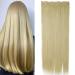 S-noilite Fashion 26 Inches (66cm) Half Full Head One Piece 5clips Clip in Hair Extensions Long Straight Extension Bleach Blonde Bleach Blonde 26 Inch