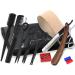 Professional razor set | Wooden handle | Paste Solingen | Leather strop | Beard scissors | With elegant case