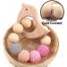 Beech Wooden Teething Toys 4 Pack - Natural Baby Chewable Wood Teethers Set for Soothing Relief - Toddler Gift Jewelry Cloud Cat Star Bird - Buy Online on GoSupps.com