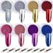 Nail Powder Wenida 8 Colors 1g/Jar Holographic Chrome Mirror Laser Synthetic Resin Pigment Manicure Art Decoration with 8pcs Eyeshadow Sticks 8 Jar Laser
