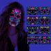 Beisto 8 Set Fluorescent Face Tattoo Stickers  Body Stickers Glow UV Neon Temporary Tattoos for Women Halloween Christmas Festival DIY Makeup Party Props