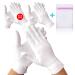 White Premium Cotton Gloves for Sleeping, 3 Pairs White Cotton Gloves Useful for Eczema and Dry Hands, Overnight Moisturizing Gloves for Men and Women, Sleep Gloves That Comes with a Mesh Laundry Bag Fits Most - 3 Pairs 3.0