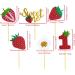 Mulukaya 24Pcs Glitter Strawberry Sweet One Cupcake Toppers Treat Cake Picks for Fruit Theme Berry First Birthday Party Decorations Supplies - Buy Online on GoSupps.com
