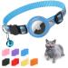 Mouyou Airtag cat neck band Airtag collar cat soft nylon reflective with bell and safety clasp tracking cats collar with holder airtag case adjustable from 22-34cm blue