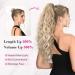 REECHO 26 Long Beach Wave Drawstring Ponytail Extension - Dark Blonde with Highlights | Synthetic Hairpiece for Women - Buy Online on GoSupps.com