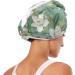Super Absorbent White Flower Green Leaf Hair Towel 2 Pack | Quick Dry Hair Turbans for Women & Girls - Buy Online on GoSupps.com