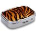 Portable Tiger Striped Pill Box 2 Compartment Metal Organizer for Medicine Stylish & Decorative Pill Case for Pocket or Purse - Buy Online on GoSupps.com