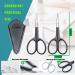 Comfort-Grip Small Scissors Set for Facial Hair Grooming - Eyebrow, Nose, Mustache, Beard, Eyelashes, Ear, Nail Trimming Kit - 2PCS Black Clippers with Safety Tips and PU Cover - Buy Online on GoSupps.com
