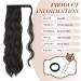 Fine Braid Ponytail Hair Extensions - Long Wavy Curly Clip-In Synthetic Hair in Chestnut Brown & Caramel - 60 cm - Buy Online on GoSupps.com