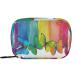Pfrewn Pill Organizer Case 7 Day Rainbow Watercolor Butterfly Travel Pill Box with Zipper Portable Small Weekly Vitamin Medicine Supplement Holder Pouch Bag