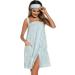 Veseacky Women Bath Wrap Towel for Shower with Pocket & Adjustable Robe - Green Stripe, 3XL - Buy Online on GoSupps.com