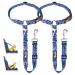Slowton dog belt for the car 2-in-1 headrest retention bucket belt dog car with universal buckle and adjustable reflective rubber band to hang up seat belts on headrests H.Blau dog paws 2PCs (headrest + clip)