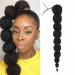 20Inch Drawstring Bubble Ponytail Extensions Clip on Afro Puff Kinky Curly Lantern Braid Synthetic Hairpieces for Black Women (1B)