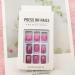 Square Short Fake Nails | Acrylic Press on Nails Rose Pink Glitter | 24 Pcs Full Cover French Tip for Women - Buy Online on GoSupps.com