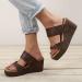 Casual Platform Roman Women's Slippers - Summer Arch Support Beach Sandals for Bunion Correction - Travel Shoes Size 8.5 Brown - Buy Online on GoSupps.com