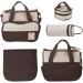 KMRLOFIY 5 Set Baby Diaper Bag - Stylish & Functional Mama Handbag with Bottle Holder & Diaper Pad for Travel - Brown - Buy Online on GoSupps.com