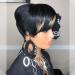 SAGA QUEEN Brazilian Human Hair Pixie Cut Wig for Black Women | Short Layered Pixie with Bangs | Glueless Machine Made African American Wig (1B27) - Buy Online on GoSupps.com