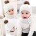 Yinuoday Toddler Baby Knit Hat Scarf Set - Winter Warm Beanie Cap with Circle Loop Scarf Neckwarmer in White (2PCS) - Buy Online on GoSupps.com