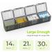 Large Weekly Pill Organizer - 4 Times a Day, 7 Day Pill Box - 28 Compartments - Ideal for Fish Oils, Vitamins, Supplements - Black - Buy Online on GoSupps.com
