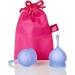 Satisfyer Menstrual Cup Set - Reusable & Sustainable 2-Piece (15ml & 20ml) - Easy Cleaning - Blue - Buy Online on GoSupps.com
