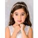 Sweetv Handmade Flower Girl Headpiece - Princess Crystal Hair Band for Wedding & Birthday Party - Gold - Buy Online on GoSupps.com