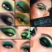 Olive Green Eyeshadow Palette | Black Green Multichrome | 12 Pigmented Shades for Smokey Green Brown Eye Makeup | Long Lasting Vegan Holiday Gift - Buy Online on GoSupps.com