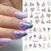 VOTACOS Flower Nail Art Stickers - 12 Sheets of Summer Lily Orchid & Butterfly Designs | Water Transfer Nail Decals for Women - Buy Online on GoSupps.com